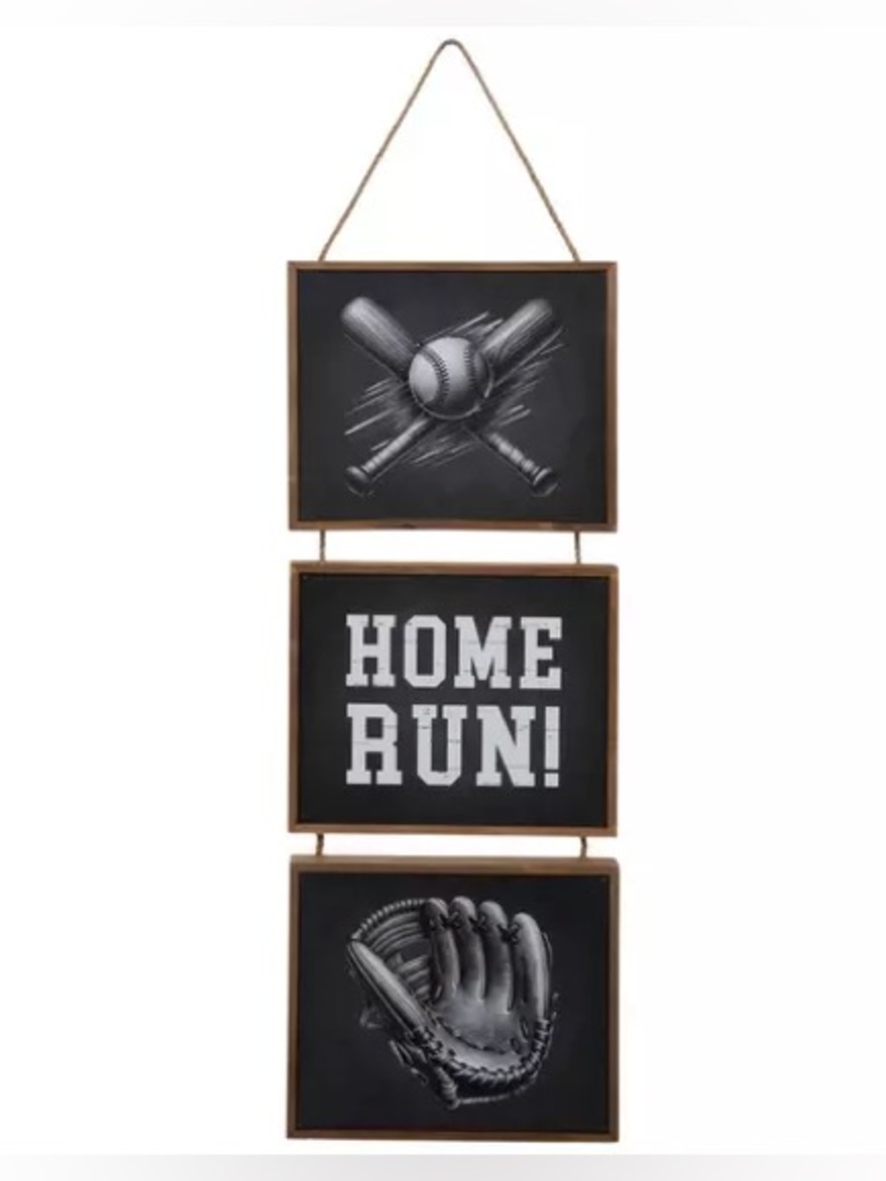 Home Run Three-Tiered Wood Wall Decor
